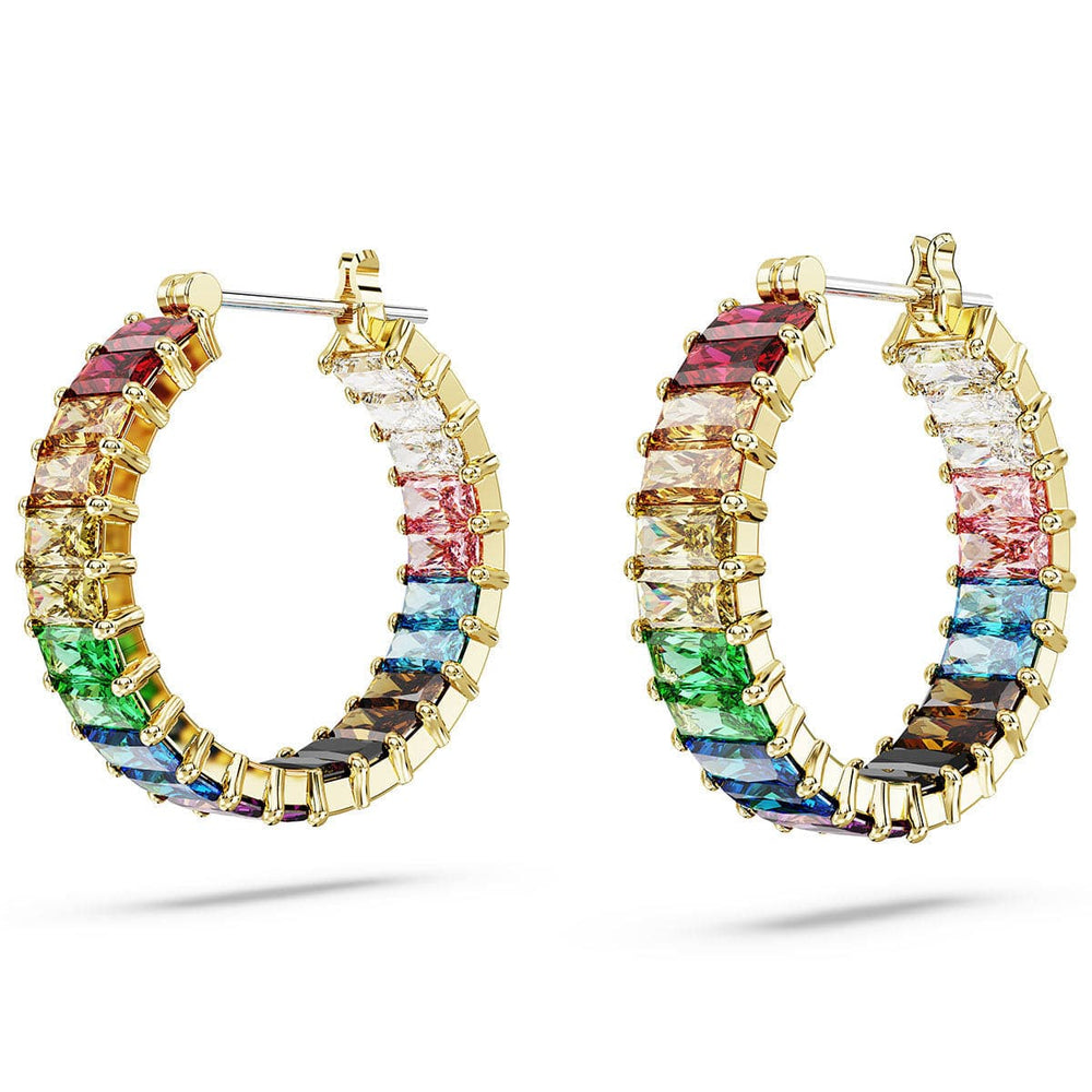 Matrix Baguette Cut Multicoloured Gold - tone Plated Hoop Earrings 5685698Swarovski5685698