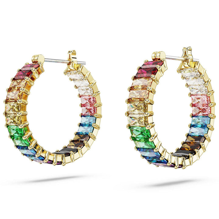 Matrix Baguette Cut Multicoloured Gold - tone Plated Hoop Earrings 5685698Swarovski5685698