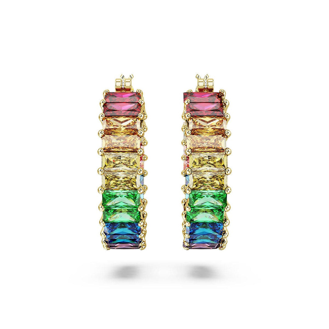 Matrix Baguette Cut Multicoloured Gold - tone Plated Hoop Earrings 5685698Swarovski5685698