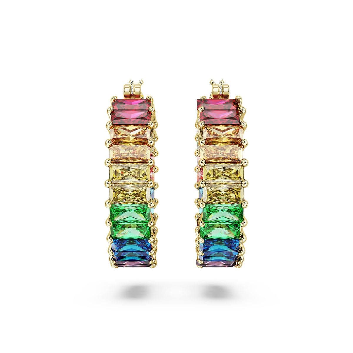 Matrix Baguette Cut Multicoloured Gold - tone Plated Hoop Earrings 5685698Swarovski5685698