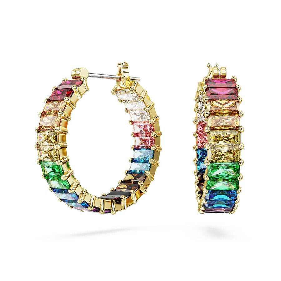 Matrix Baguette Cut Multicoloured Gold - tone Plated Hoop Earrings 5685698Swarovski5685698