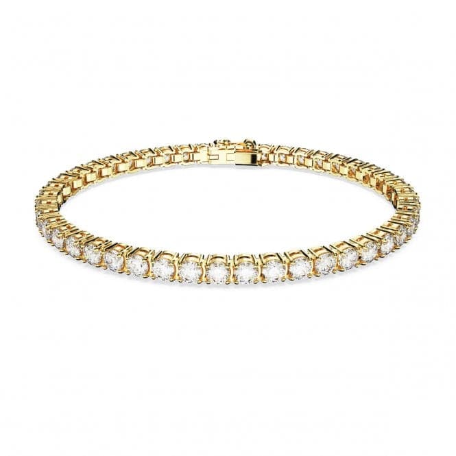 Matrix Gold - Tone Plated Round Cut White Tennis BraceletSwarovski5657662 L