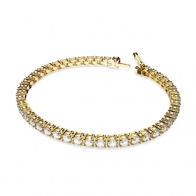 Matrix Gold - Tone Plated Round Cut White Tennis BraceletSwarovski5657662 L