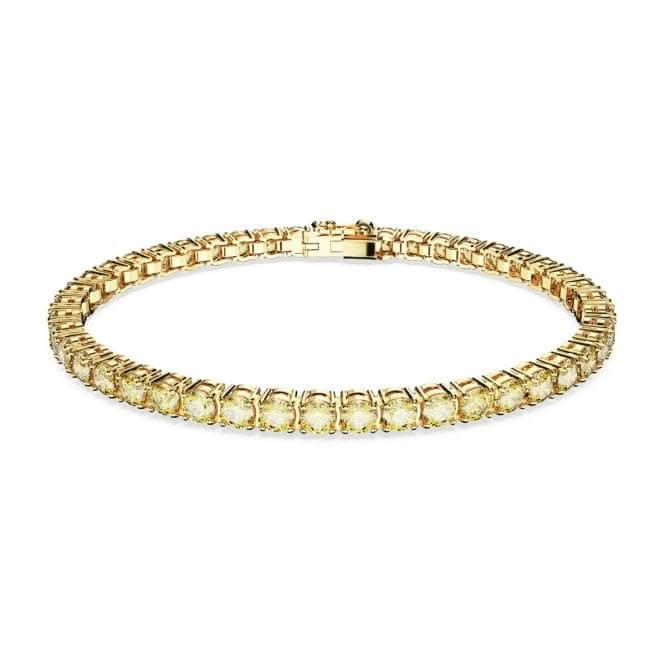 Matrix Gold - Tone Plated Yellow Round Cut Tennis BraceletSwarovski5648935 L