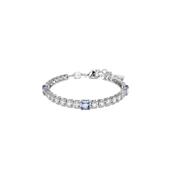 Matrix Mixed Cuts Blue Rhodium Plated Tennis Bracelet 5666426Swarovski5666426