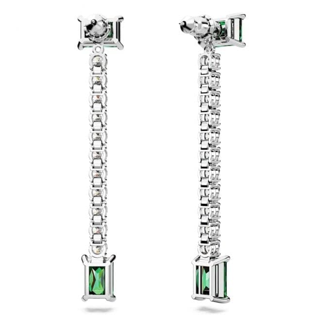 Matrix Mixed Cuts Green Rhodium Plated Drop Earrings 5665786Swarovski5665786