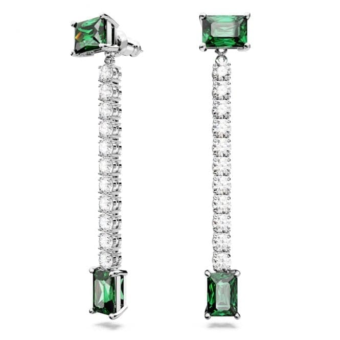 Matrix Mixed Cuts Green Rhodium Plated Drop Earrings 5665786Swarovski5665786