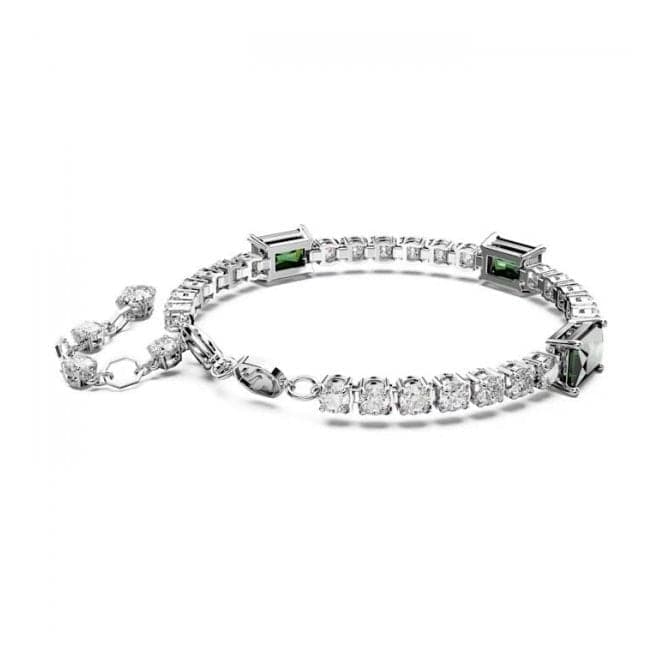 Matrix Mixed Cuts Green Rhodium Plated Tennis Bracelet 5666422Swarovski5666422