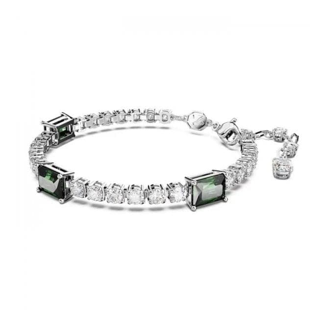 Matrix Mixed Cuts Green Rhodium Plated Tennis Bracelet 5666422Swarovski5666422