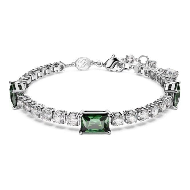 Matrix Mixed Cuts Green Rhodium Plated Tennis Bracelet 5666422Swarovski5666422