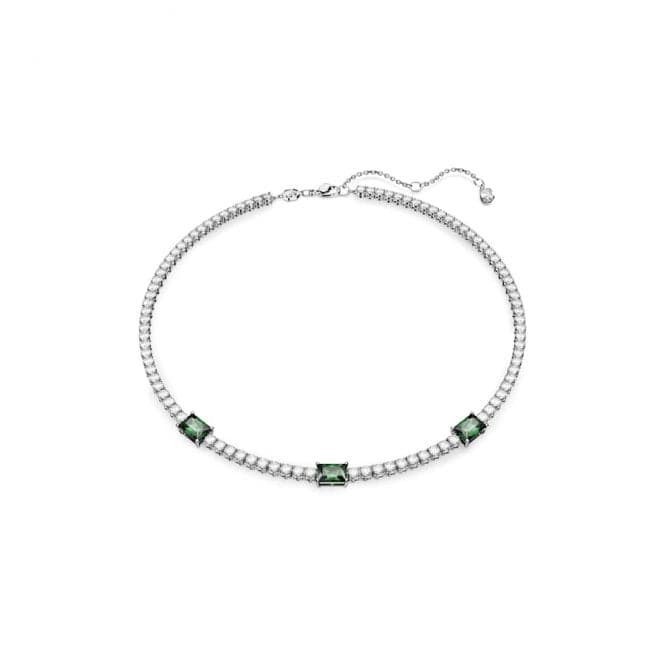 Matrix Mixed Cuts Green Rhodium Plated Tennis Necklace 5666168Swarovski5666168