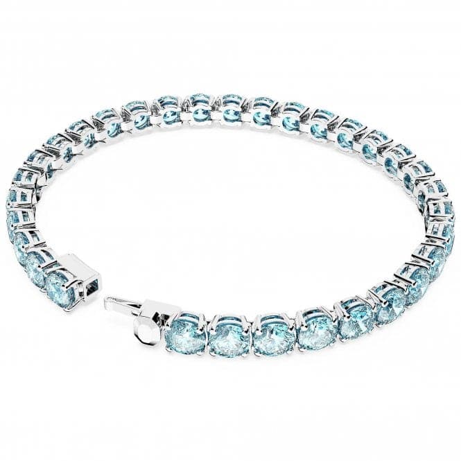 Matrix Rhodium Plated Round Cut Blue BraceletSwarovski5648929 L