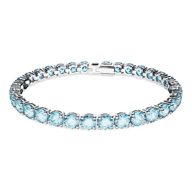 Matrix Rhodium Plated Round Cut Blue BraceletSwarovski5648929 L