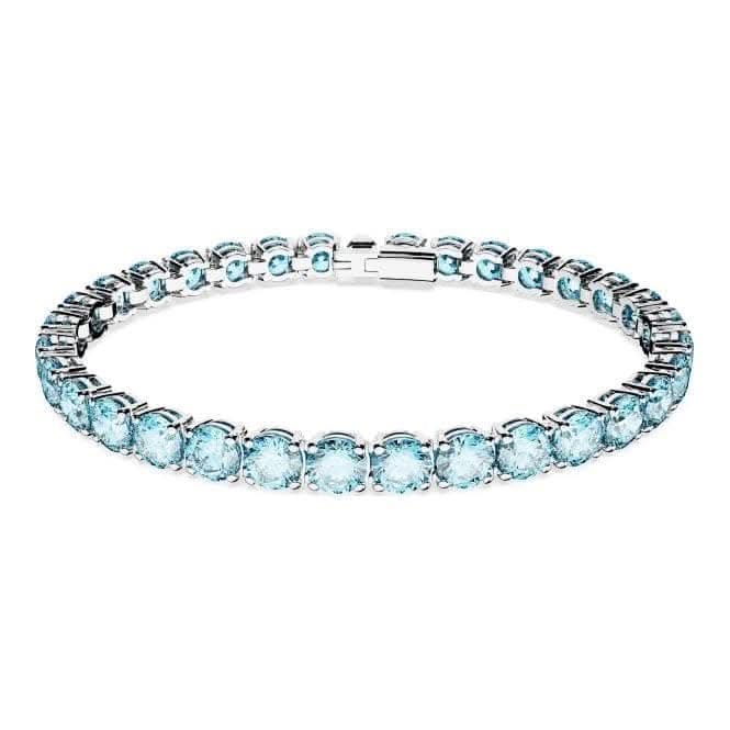 Matrix Rhodium Plated Round Cut Blue BraceletSwarovski5648929 L