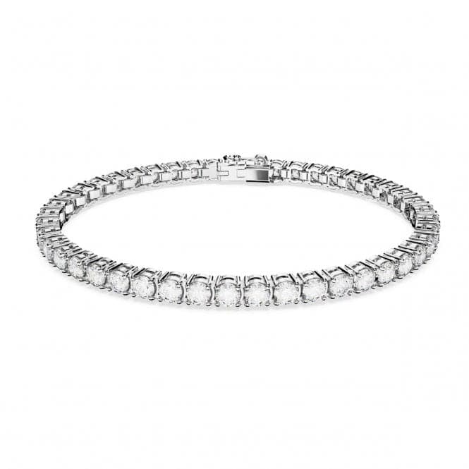 Matrix Rhodium Plated White Round Cut BraceletSwarovski5660917 XL