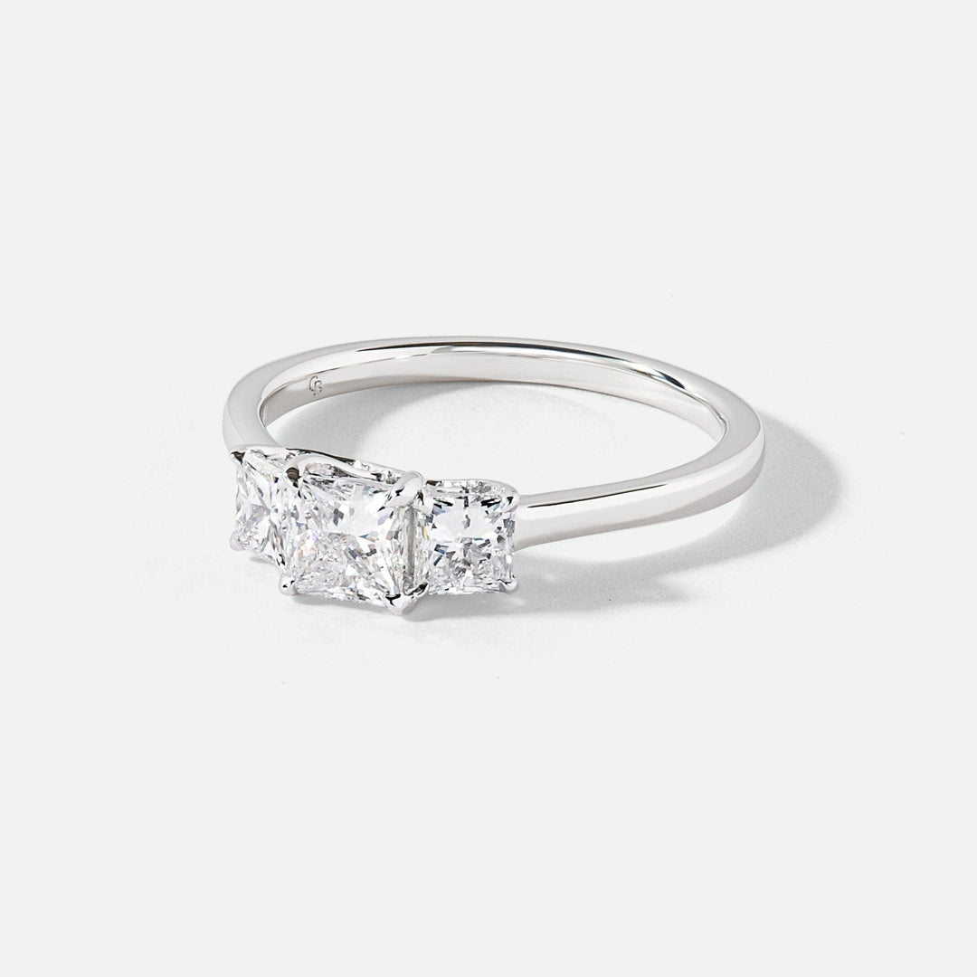 Mavis | 9ct White Gold 1ct tw Lab Grown Diamond Three Stone Engagement RingCreated BrillianceBA0073977 - M