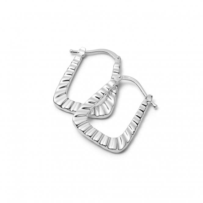 Maxi Striped Creole Hoop In Silver Earrings E3109_SLVDaisyE3109_SLV