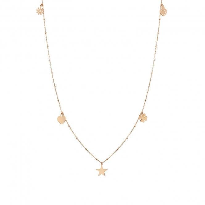 Melodie Pearls Silver Long White Pearls Rose Gold Mixed Necklace 147712/039Nominations147712/039