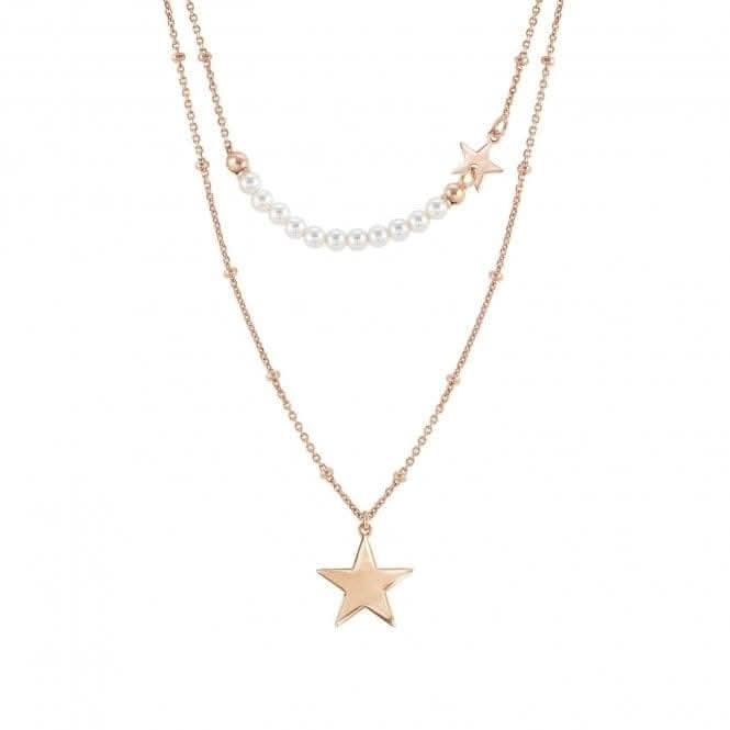 Melodie Pearls Silver White Pearls Rose Gold Star Necklace 147711/033Nominations147711/033