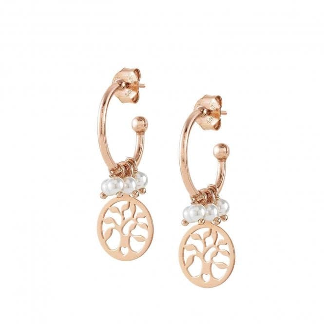 Melodie Pearls Silver White Pearls Tree Of Life Rose Gold Earrings 147713/063Nominations147713/063