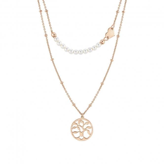Melodie Pearls Silver White Pearls Tree Of Life Rose Gold Necklace 147711/063Nominations147711/063