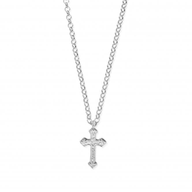 Men's Belcher Chain Embossed Cross Necklace SCBEL3517MChloBoSCBEL3517M