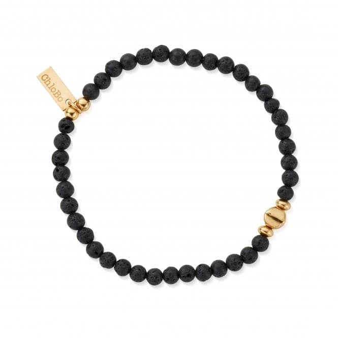 Men's Gold Black Lava Bracelet GBBLBULMChloBoGBBLBULM