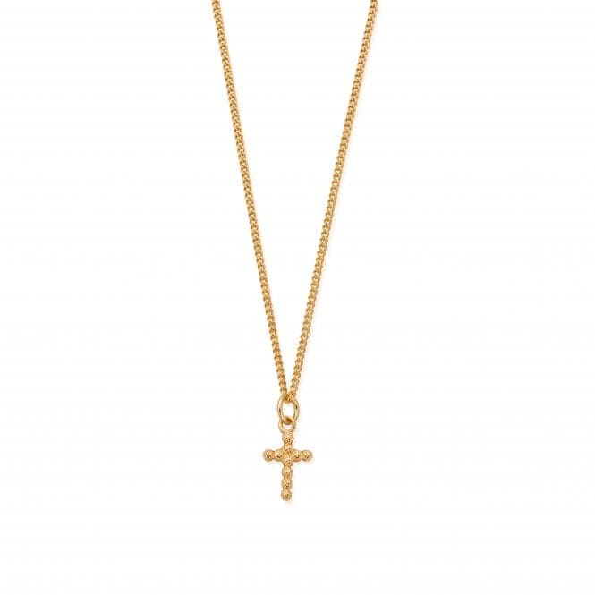 Men's Gold Curb Chain Cross Necklace GNCC13337MChloBoGNCC13337M