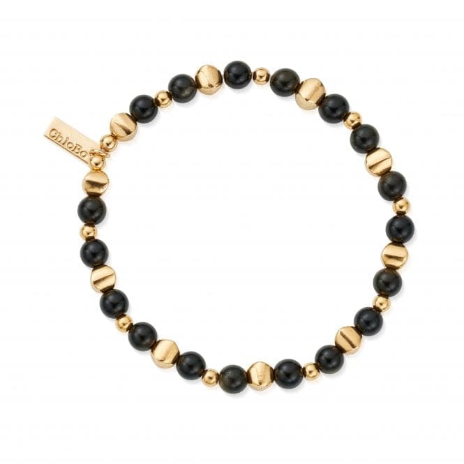 Men's Gold Golden Obsidian Bullet Bracelet GBGOBULMChloBoGBGOBULM