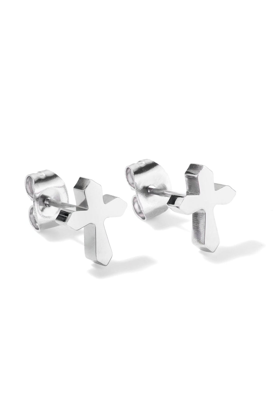 Men's Stainless Steel Cross Stud EarringsThe Fine CollectiveBA0012825