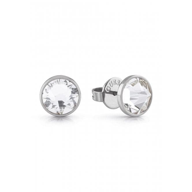 Mens Steel 8mm White Crystal Stud Earrings UME01343STGuess JewelleryUME01343ST