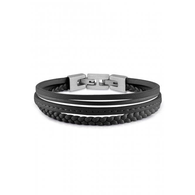 Mens Steel Multi Strap Black Bracelet UMB01345STBKGuess JewelleryUMB01345STBK