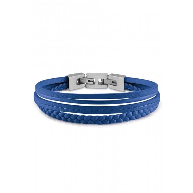 Mens Steel Multi Strap Blue Bracelet UMB01345STBGuess JewelleryUMB01345STB