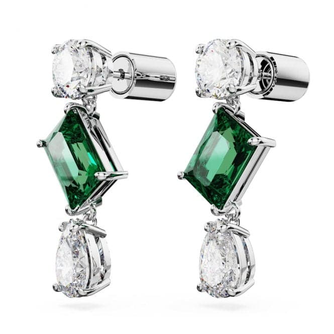 Mesmera Mixed Cuts Green Rhodium Plated Drop Earrings 5665878Swarovski5665878