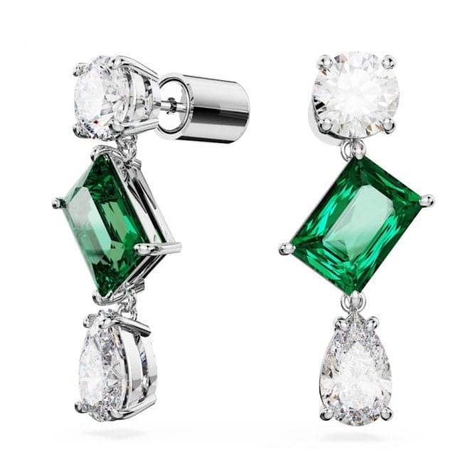 Mesmera Mixed Cuts Green Rhodium Plated Drop Earrings 5665878Swarovski5665878