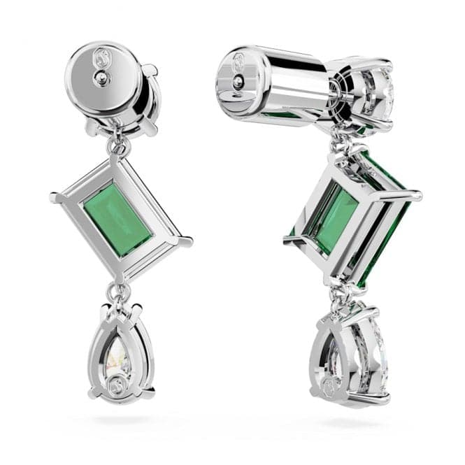 Mesmera Mixed Cuts Green Rhodium Plated Drop Earrings 5665878Swarovski5665878