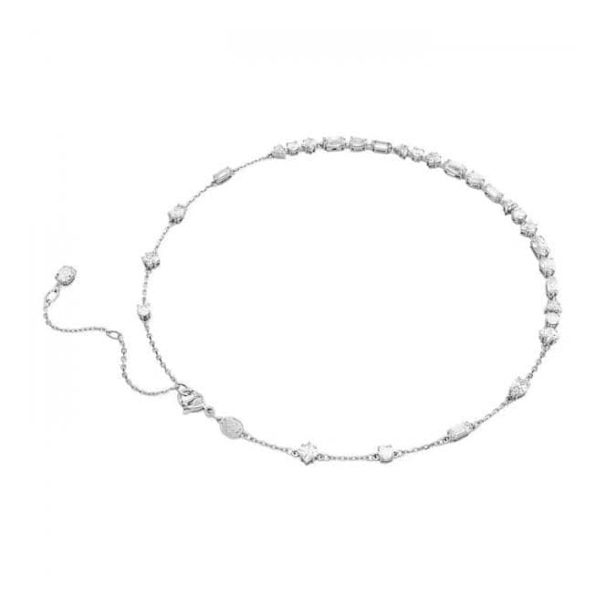 Mesmera Mixed Cuts Scattered Design White Rhodium Plated Necklace 5676989Swarovski5676989