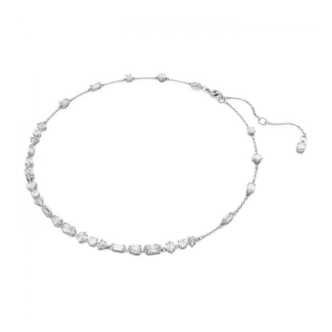 Mesmera Mixed Cuts Scattered Design White Rhodium Plated Necklace 5676989Swarovski5676989