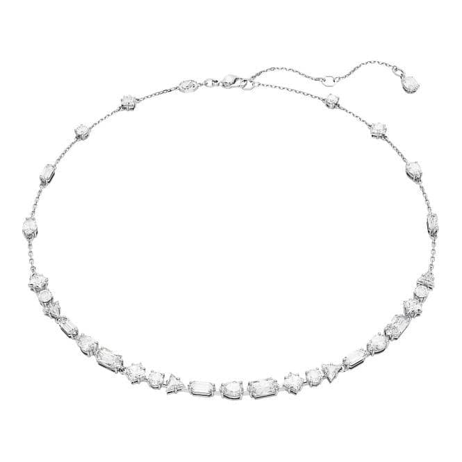 Mesmera Mixed Cuts Scattered Design White Rhodium Plated Necklace 5676989Swarovski5676989