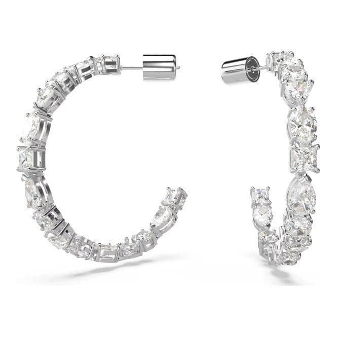 Mesmera Mixed Cuts White Rhodium Plated Hoop Earrings 5672834Swarovski5672834