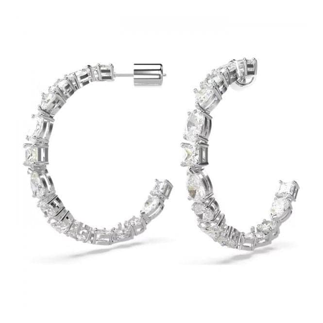 Mesmera Mixed Cuts White Rhodium Plated Hoop Earrings 5672834Swarovski5672834