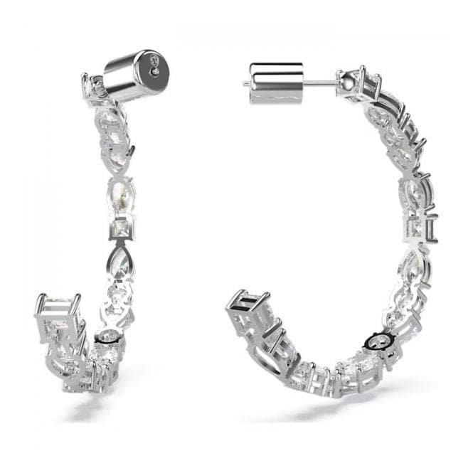 Mesmera Mixed Cuts White Rhodium Plated Hoop Earrings 5672834Swarovski5672834