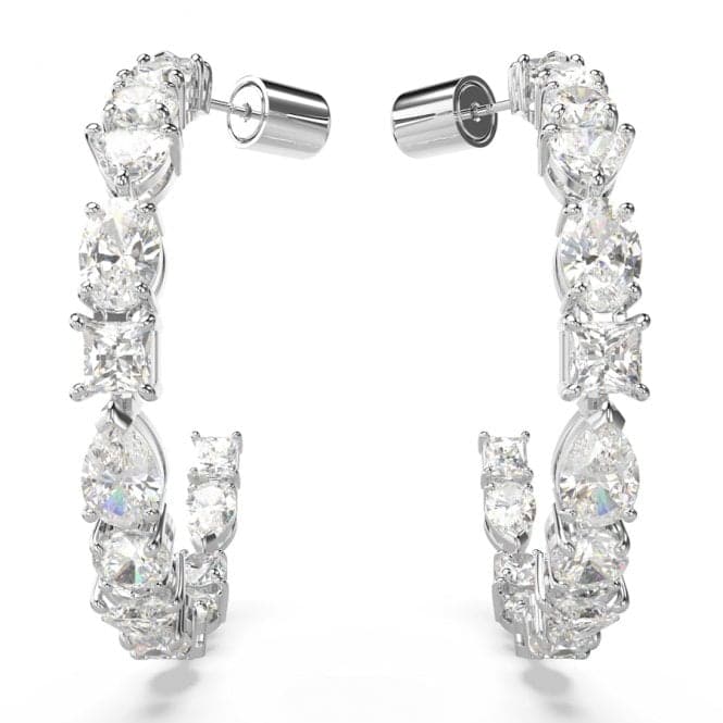 Mesmera Mixed Cuts White Rhodium Plated Hoop Earrings 5672834Swarovski5672834