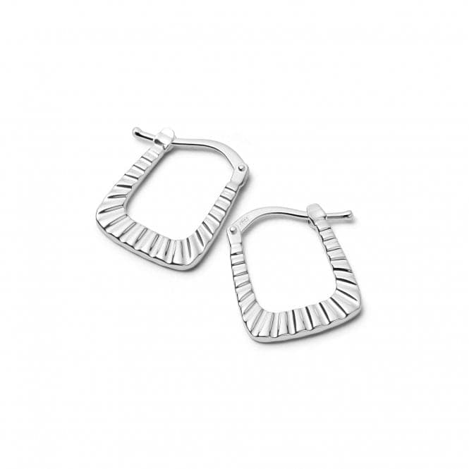Midi Striped Creole Hoop In Silver Earrings E3111_SLVDaisyE3111_SLV