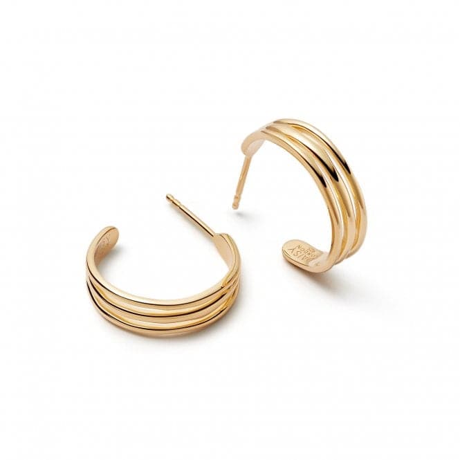 Midi Triple Stripe Hoop In 18ct Gold Plated Earrings E3115_GPDaisyE3115_GP