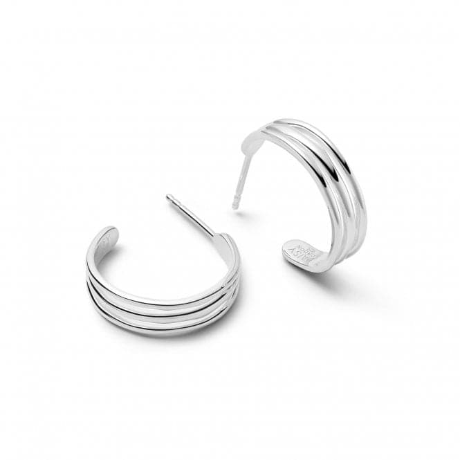 Midi Triple Stripe Hoop In Silver Earrings E3115_SLVDaisyE3115_SLV