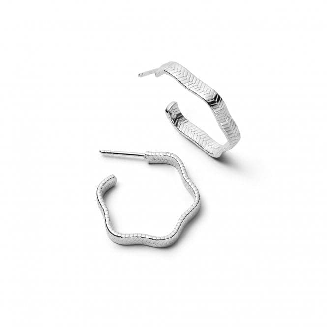 Midi Wavy Snake Hoop In Silver Earrings E3101_SLVDaisyE3101_SLV