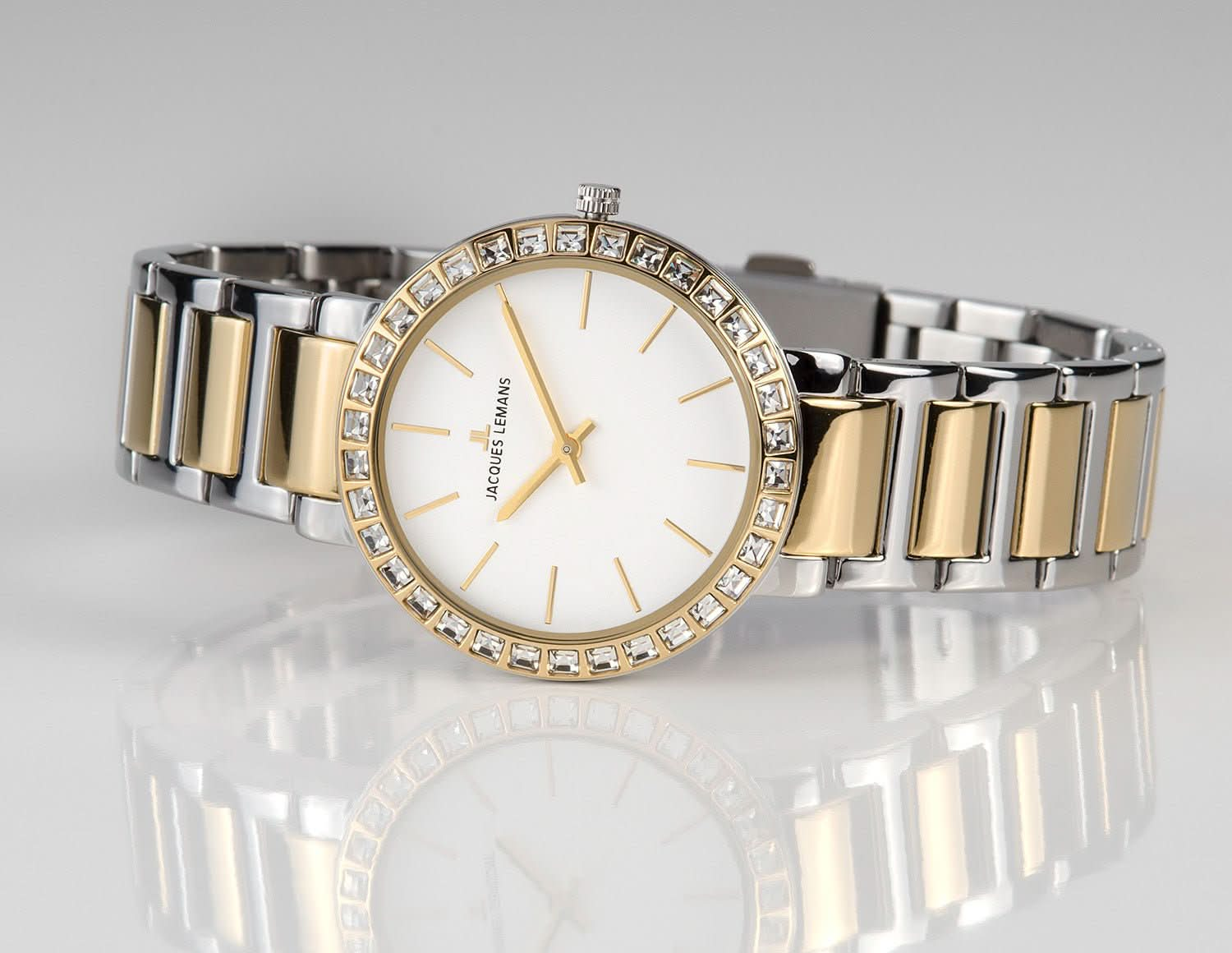 Milano Quartz Stainless Steel Two Tone Women s Watch Acotis Diamonds