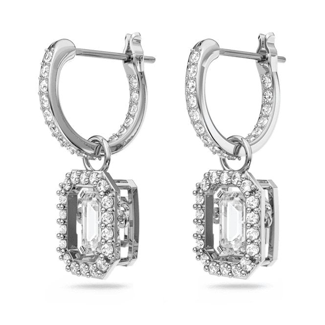 Millenia Drop Octagon Cut White Rhodium Plated Earrings 5638495Swarovski5638495