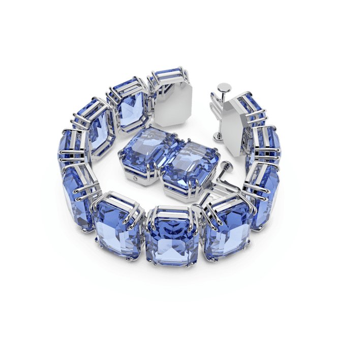 Millenia Octagon Cut Blue Rhodium Plated Bracelet 5638491Swarovski5638491